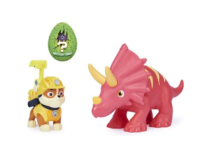 Paw Patrol - Dino rescue figúrka Rubble a triceratops