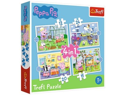 detske puzzle prasiatko peppa sada 4v1