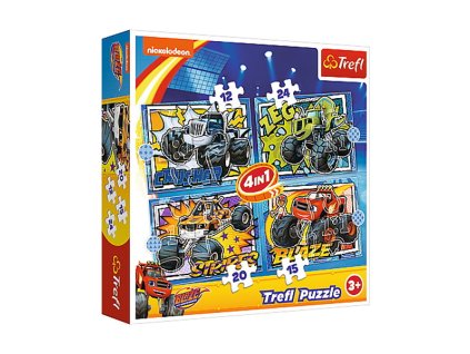 Trefl puzzle Blaze sada 4v1 (12, 15, 20, 24 dielikov)