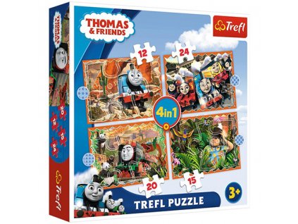 Trefl puzzle Vláčik Tomáš sada 4v1 (12, 15, 20, 24 dielikov)