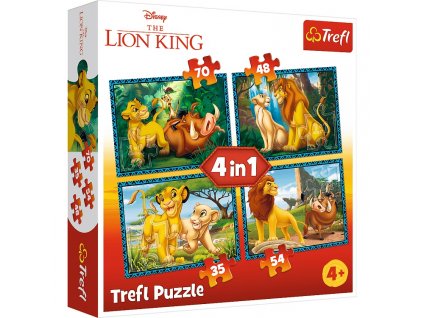Trefl puzzle Leví Kráľ 4v1 sada