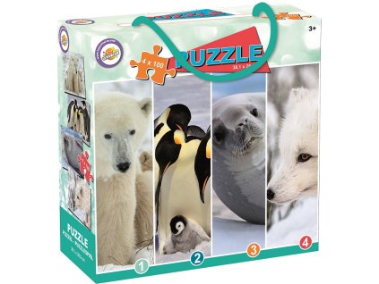 Toy Universe puzzle Zvieratá zimy 4 x 100 dielikov