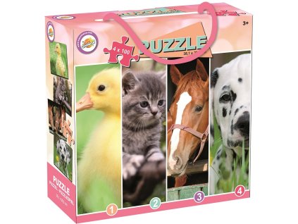 Toy Universe puzzle Zvieratá z dvora 4 x 100 dielikov
