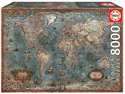 Educa puzzle Historická mapa sveta 8000 dielikov