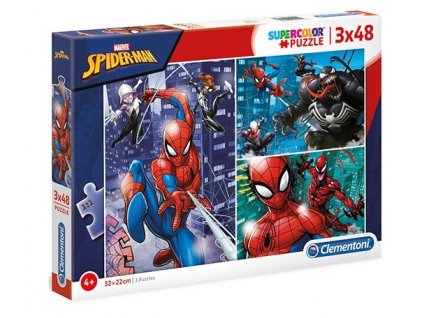 Clementoni puzzle Spiderman sada 3 x 48 dielikov - poškodený obal
