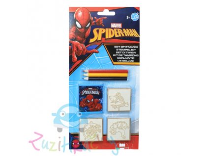 Multiprint Set pečiatok Spiderman + 3 farbičky (7 kusov)