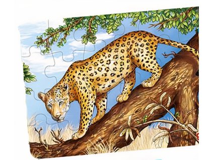 goki drevene puzzle leopard 24 dielikov