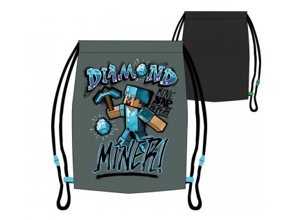 gym bag minecraft diamond miner 31 x 37 cm