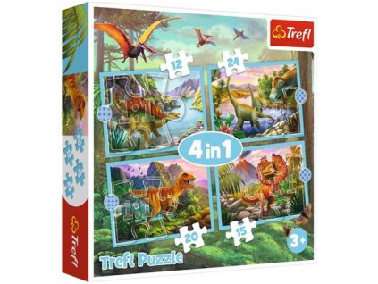 trefl puzzle set dinosaury 12 15 20 24 dielikov