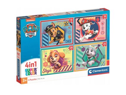 clementoni puzzle Paw patrol 4v1 12 16 20 24 dielikov