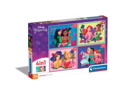 Clementoni puzzle disney princezne sada 4v1 12 16 20 24 dielikov