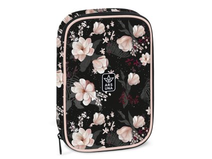 ars una peracnik flowery black s kvietkami 2poschodovy s vnutornym vreckom