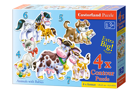 Castorland detské Maxi puzzle Domáce zvieratká 4v1 sada