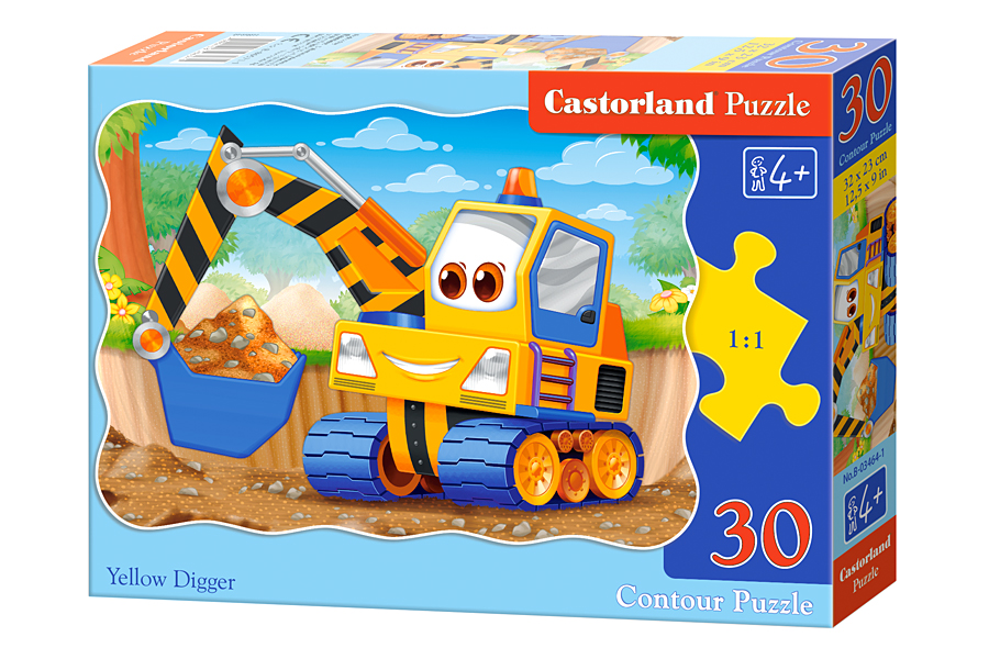 Castorland detské puzzle Žltý bager 30 dielikov