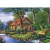 Art puzzle Domček pri rieke 1000 dielikov