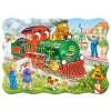 Castorland detské puzzle Zelená lokomotíva 30 dielikov