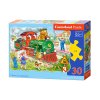 Castorland detské puzzle Zelená lokomotíva 30 dielikov