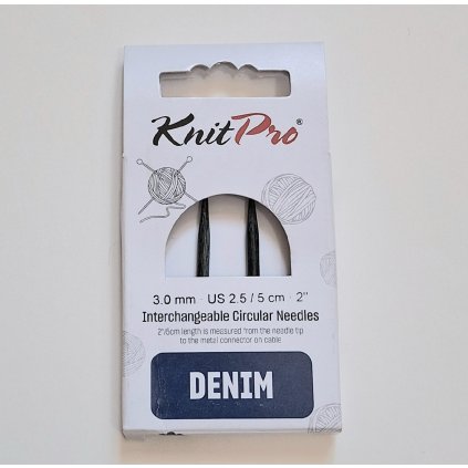 Výměnné kruhové jehlice Denim Indigo mini