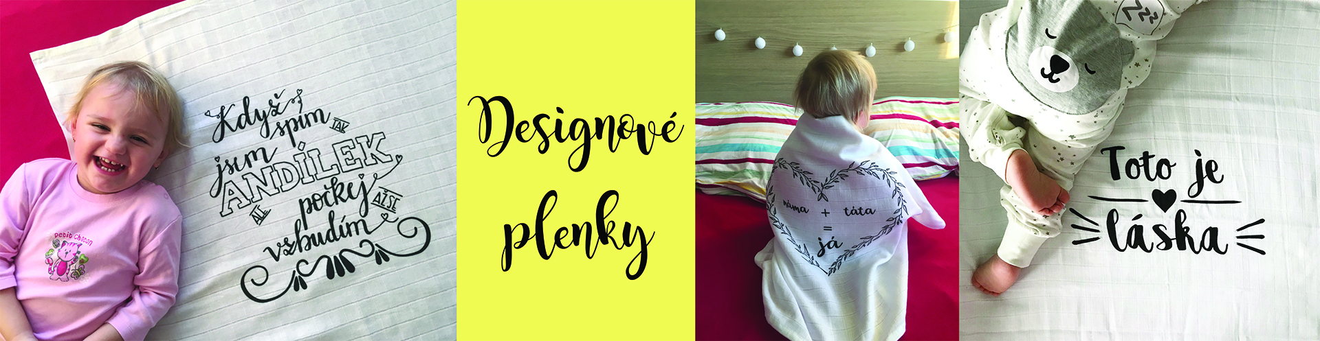 Designové plenky s autorským potiskem