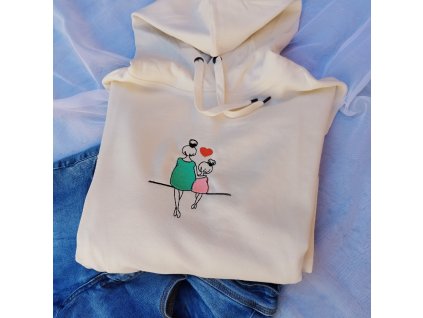 Vyšívaná mikina Mama, dcéra