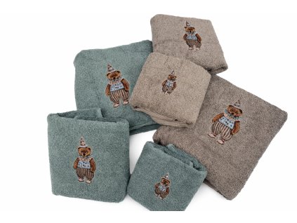 Set vyšívaný Medvedík - vintage