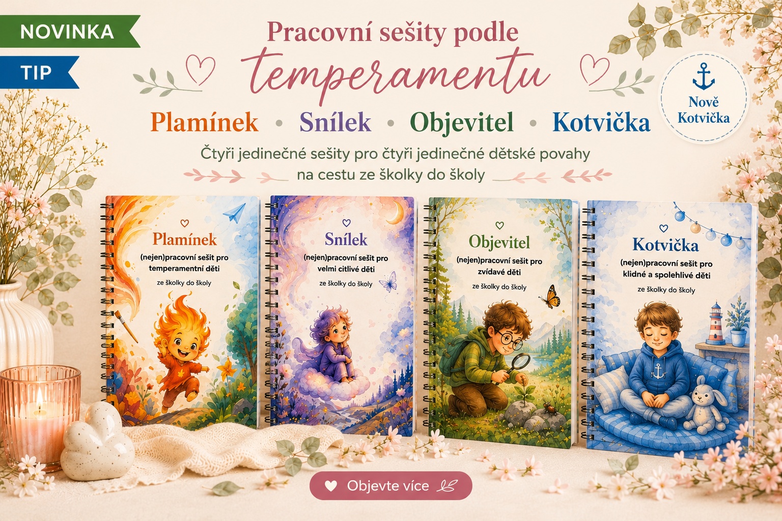 Pracovní sešity pro předškoláky dle temperamentu