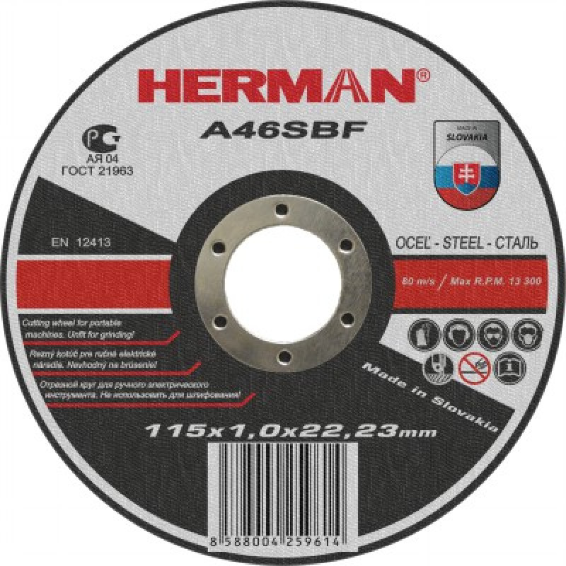 HERMAN Rezný kotúč na oceľ A46RBF 125x1,5mm Množstvo (ks): 25