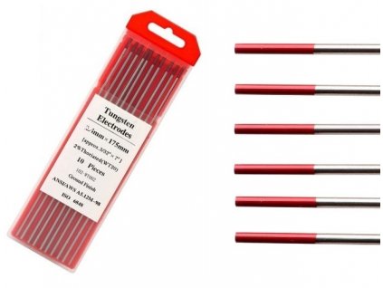 227 volframova elektroda 1 0 mm x 175 mm cervena wt 20 na tig