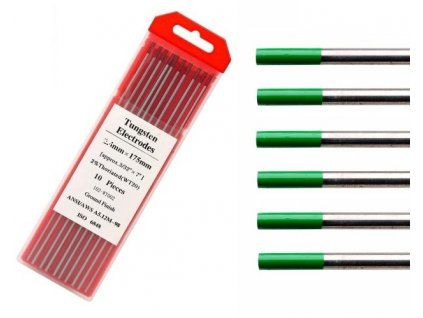 308 volframova elektroda 2 0 mm x 175 mm zelena wp na tig