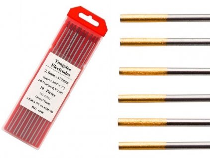 317 volframova elektroda 1 0 mm x 175 mm zlata wl 15 na tig