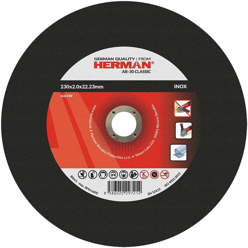 Rezný kotúč 230 x 2 mm na oceľ a nerez Herman