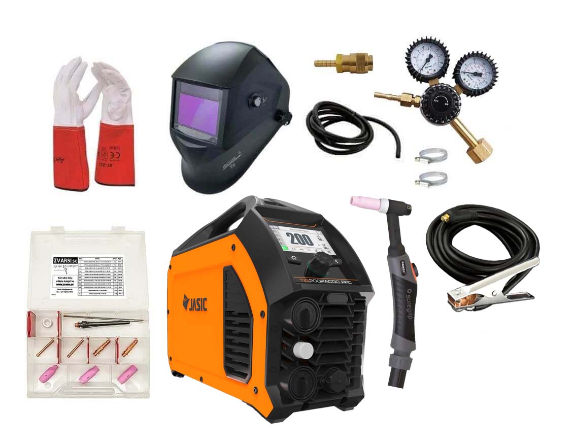 Mega set zváračka TIG JASIC 200 Pulse AC/DC PFC LCD