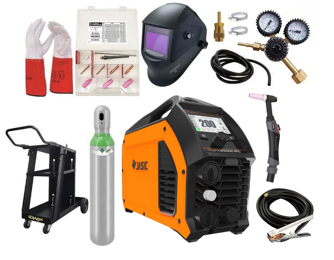 Giga set zváračka TIG JASIC 200 Pulse AC/DC PFC LCD