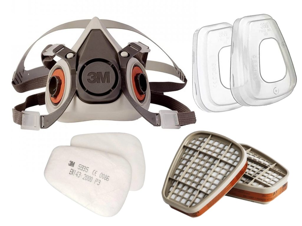 SET NA LAKOVANIE veľkosť L: 3M polomaska 6300