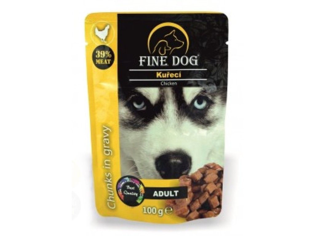 Fine dog  kapsička Adult kuřecí v omáčce 100g/22ks