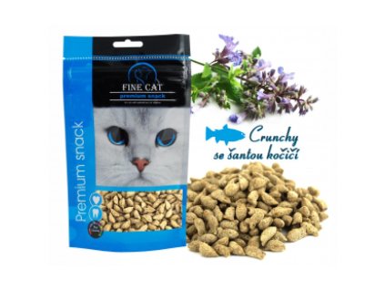 Fine cat rybí Crunchy se šantou kočičí 80g