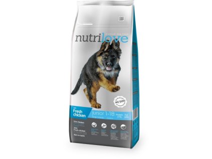 Nutrilove  12kg Junior  L dog s čerstvým kuřecím   AKCE