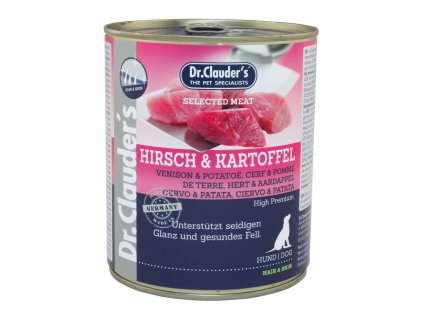 Dr.Clauder´s Hirsch & Kartoffel (jelení maso s bramborem) 800g dog AKCE