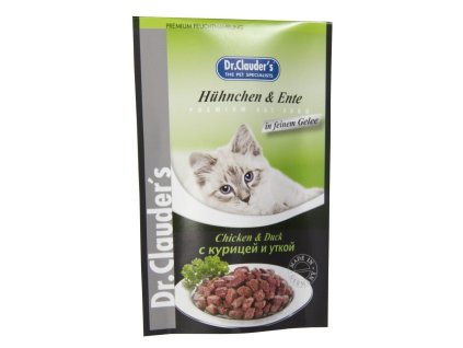 Dr.Clauder´s Hühnchen & Ente (kuře, kachna v želé) 100g cat  AKCE