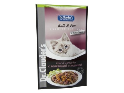 Dr.Clauder´s Kalb & Pute (telecí a krůta v omáčce) 100g cat  AKCE