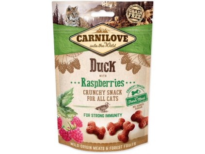 Carnilove Cat pamlsek 50g z kachny s les.malinami pro silnou imunitu