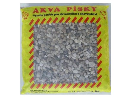 Akvarijní štěrk č.6 Lhota 3kg mix šedý/1ks
