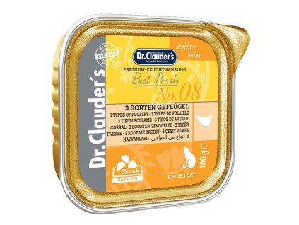 Dr.Clauder´s 3 Sorten Geflügel (mix 3 druhů mas) 100g cat  AKCE