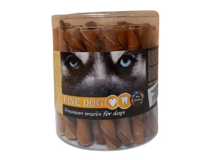 Fine dog Trubičky plněné hnědá kuřecí 35ks dóza