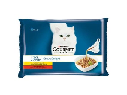 Gourmet 4x85g Perle Multipack gravy delight kuře / hovězí v omáčce