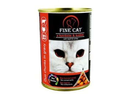 Fine Cat 415g DUO hovězí s krůtím1ks /12ks
