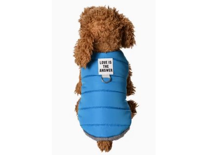 zimní bunda s chlupem modrá