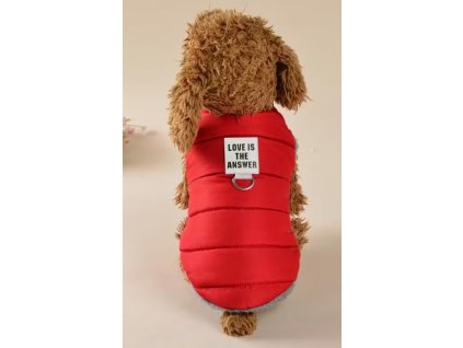 zimní bunda s chlupem červená