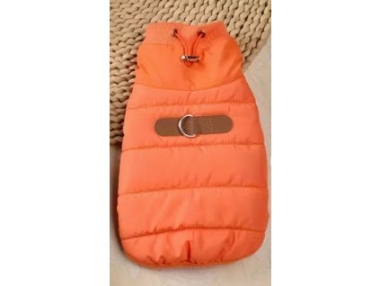 Elegantní zimní bunda s chlupem oranžová