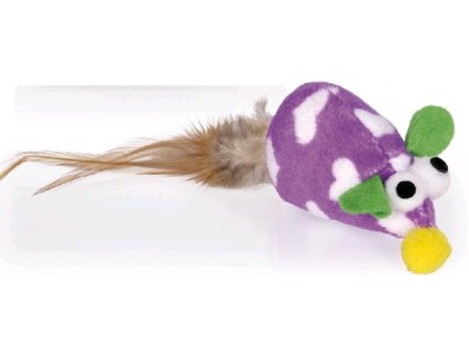 Myška plyšová fialová 15 cm